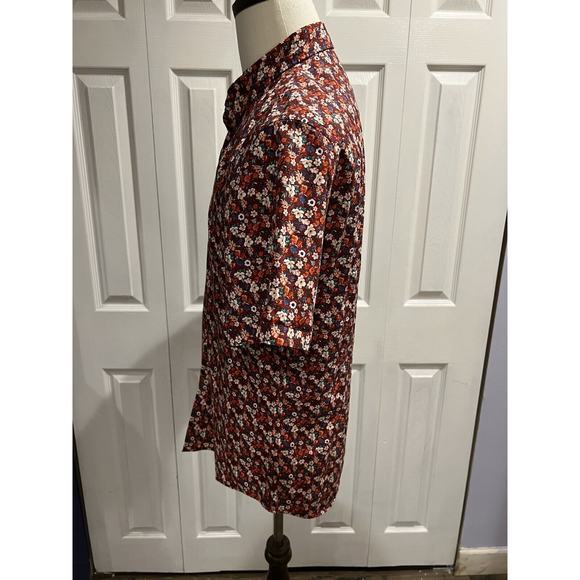 Zara Button Up Shirt Floral Pattern‎ Slim Fit Medium - Picture 4 of 5